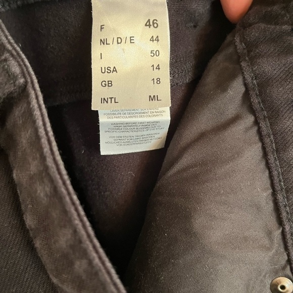 𝅺saint James Woman's Denim "1889"Jeans Size 14 Straight Leg Side Elastic Black - Picture 6 of 13